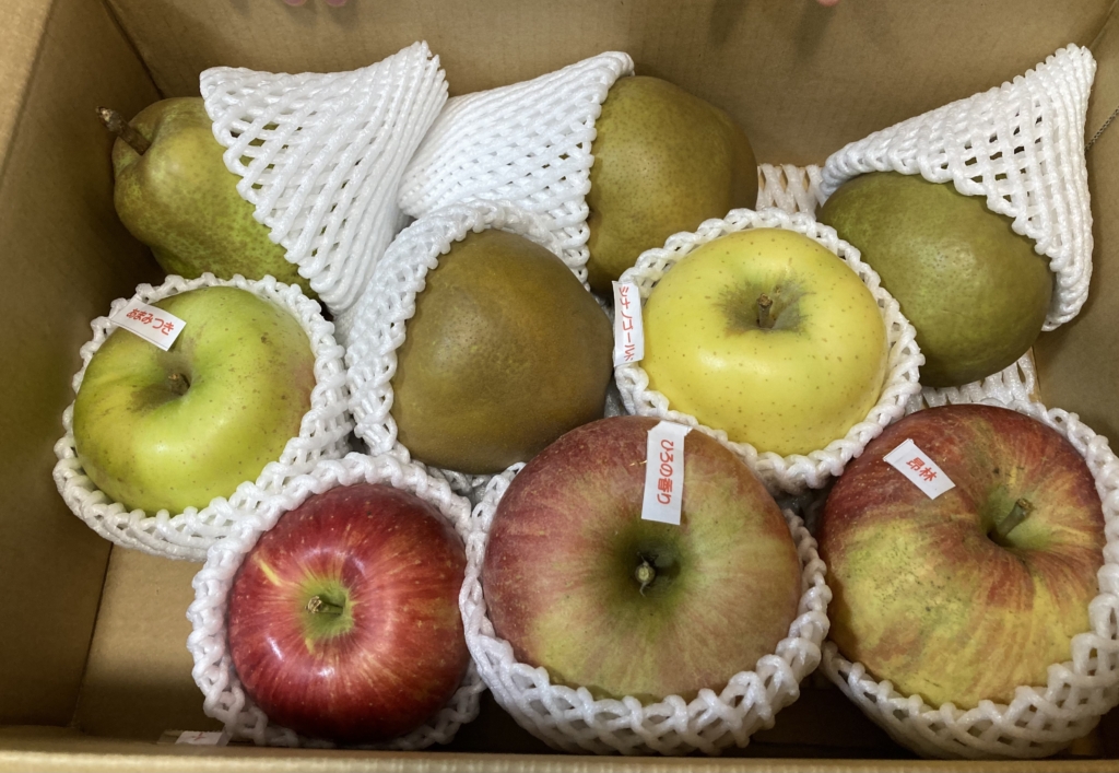 0075-2021　ラ・フランスとりんご２品種以上の詰合せ　３ｋｇ　ご家庭用